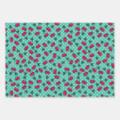 Feuille De Papier Cadeau Retro Rockabilly Cherries sur les Pois (Devant 3)