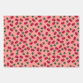 Feuille De Papier Cadeau Retro Rockabilly Cherries sur les Pois (Devant 2)