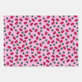 Feuille De Papier Cadeau Retro Rockabilly Cherries sur les Pois (Devant)