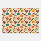 Feuille De Papier Cadeau Retro Super Trippy Quirky Visage esthétique (Devant)