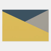 Feuille De Papier Cadeau Retro Vibe Mustard Marine Blue Grey (Devant 2)