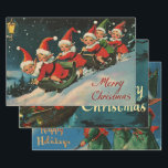 Feuille De Papier Cadeau Retro Vintage Christmas Trio Style T<br><div class="desc">L'effet global de ce papier d'emballage de Noël vintage et rétro est une nostalgie, chaleur et intemporalité. En y ajoutant vos cadeaux, vous ne pouvez pas vous empêcher de vous sentir transporté dans une époque révolue, où les fêtes ont été célébrées avec une simple joie et une élégance classique. C'est...</div>