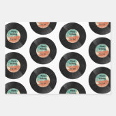 Feuille De Papier Cadeau Retro Vinyl Record Musique Anniversaire (Devant 3)