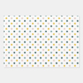 Feuille De Papier Cadeau RetroMod Patterns Aqua Teal Blue Blush Pink Yellow (Devant 2)