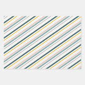 Feuille De Papier Cadeau RetroMod Patterns Aqua Teal Blue Blush Pink Yellow (Devant)