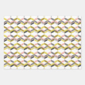 Feuille De Papier Cadeau RetroMod Patterns Mustard Yellow Pink Grey Taupe  (Devant 3)