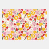 Feuille De Papier Cadeau Rêve de Fraise Floral (Devant 2)