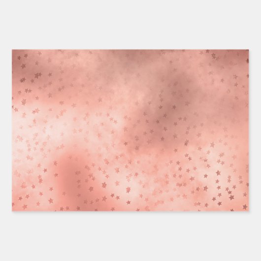 Feuille De Papier Cadeau Rêve de nuage en or rose (Devant 2)