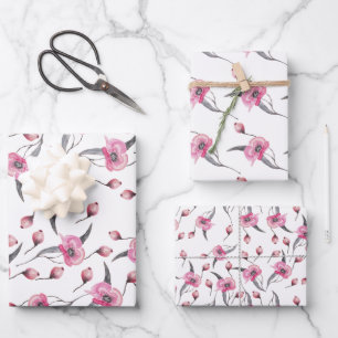 Feuille De Papier Cadeau Rêve de pavot à l'aquarelle