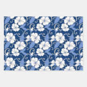 FEUILLE DE PAPIER CADEAU RÊVE POLYNÉSIENNE (BLEU) (Devant 3)
