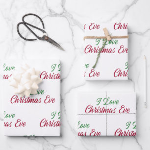 Feuille De Papier Cadeau Réveillon de Noël d'amour