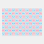 Feuille De Papier Cadeau Révélation de genre de garçon ou de fille (Devant 3)