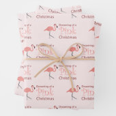 Feuille De Papier Cadeau Rêver d'un Noël rose - (En situation)
