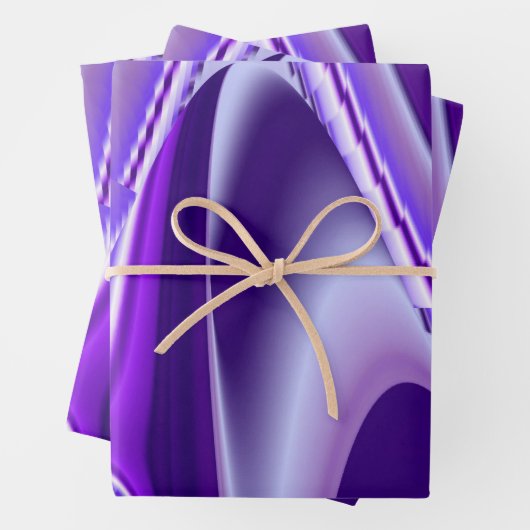 Feuille De Papier Cadeau Rêves arc-en-ciel à fleurs violettes (En situation)