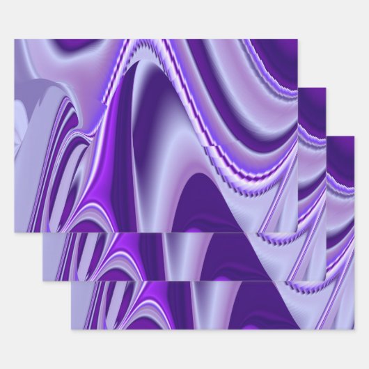 Feuille De Papier Cadeau Rêves arc-en-ciel à fleurs violettes (Lot)