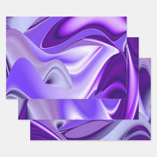 Feuille De Papier Cadeau Rêves arc-en-ciel à fleurs violettes (Lot)