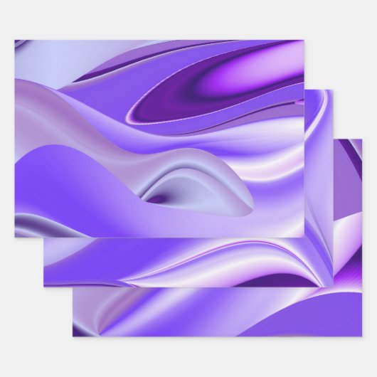 Feuille De Papier Cadeau Rêves arc-en-ciel à fleurs violettes (Lot)