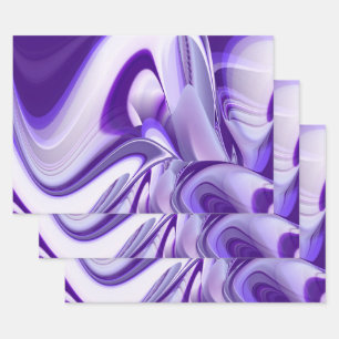 Feuille De Papier Cadeau Rêves arc-en-ciel à fleurs violettes