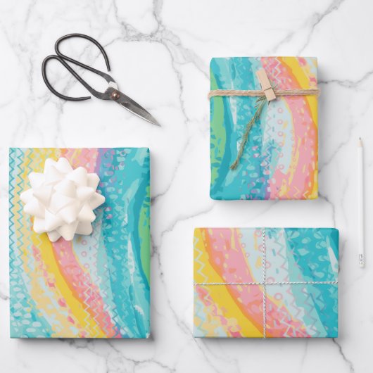 Feuille De Papier Cadeau Rêves de piscine à marée tropicale (Recto)