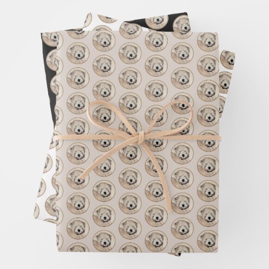 Feuille De Papier Cadeau Revêtu doux Roue Peinture Terrier Art original (En situation)