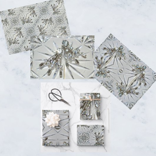 Feuille De Papier Cadeau Rhinestones Art Déco Glam rétro