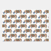Feuille De Papier Cadeau Rhinoceros en Zèbre (Devant 2)