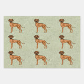 Feuille De Papier Cadeau Rhodesian Ridgeback African Lion Chien Motif Vert (Devant)