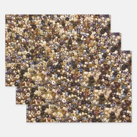 Feuille De Papier Cadeau Richesse Des Perles De Semence (Lot)