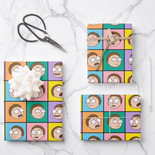 Feuille De Papier Cadeau RICK ET MORTY™ | Morty's Moods (Recto)