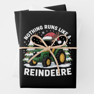 Feuille De Papier Cadeau Rien ne fonctionne comme un tracteur de Noël Reind