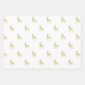 Feuille De Papier Cadeau Rindeer d'or de Noël minimal (Devant 3)
