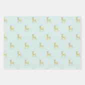 Feuille De Papier Cadeau Rindeer d'or de Noël minimal (Devant 2)