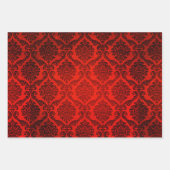 Feuille De Papier Cadeau Rindeer rouge vert et or (Devant 2)