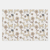 Feuille De Papier Cadeau Rinder On Blue and Brown (Devant 3)