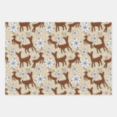 Feuille De Papier Cadeau Rinder On Blue and Brown (Devant)