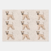 Feuille De Papier Cadeau Robe molle Roue Terrier mignon Chien Motif Beige (Devant 2)