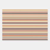 FEUILLE DE PAPIER CADEAU ROBE ORANGE BROWN TONNE TOMBE STRIPES (Devant)