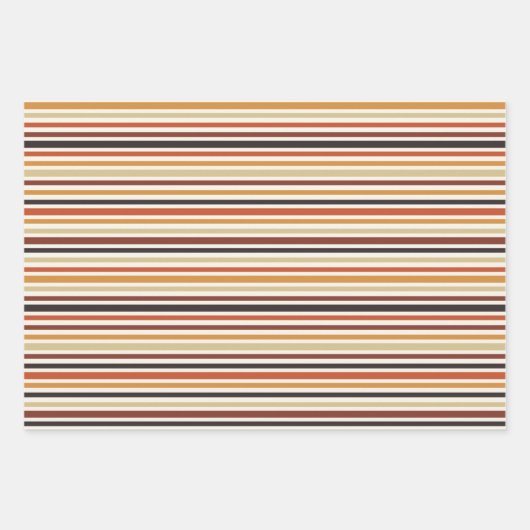 FEUILLE DE PAPIER CADEAU ROBE ORANGE BROWN TONNE TOMBE STRIPES (Devant)