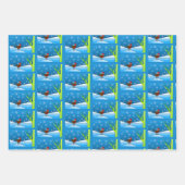 Feuille De Papier Cadeau Robin de Noël (Devant 2)