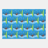 Feuille De Papier Cadeau Robin de Noël (Devant)