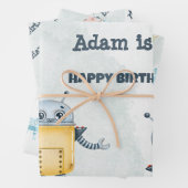 Feuille De Papier Cadeau Robot Anniversaire (En situation)