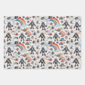 Feuille De Papier Cadeau Robots Sci-Fi Rétro Dans L'Espace (Devant 3)