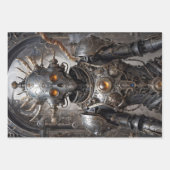Feuille De Papier Cadeau Robots steampunk rétrofuturistes tryptiques (Devant 2)