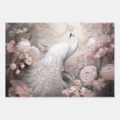 Feuille De Papier Cadeau Rocher blanc romantique et Fleurs rose pâle (Devant 2)