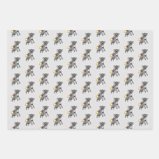 Feuille De Papier Cadeau Rocket Koala Bear (Devant 3)