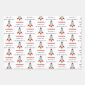 Feuille De Papier Cadeau Rocket Spacship Lancement Nom personnalisé Anniver (Devant 3)