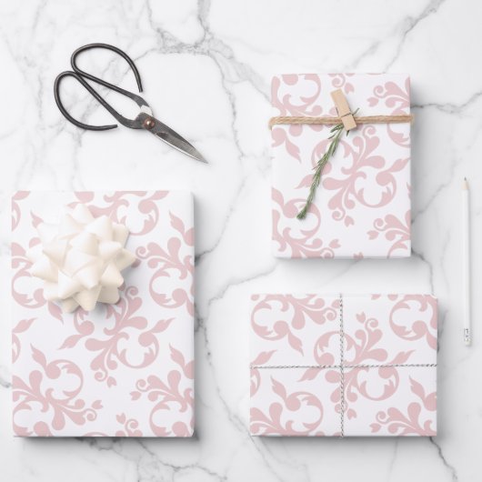 Feuille De Papier Cadeau Rococo blanc classique Noël Motif (Recto)