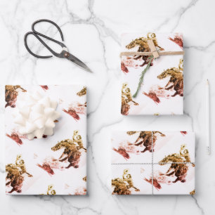 Feuille De Papier Cadeau Rodeo Cowgirl (par C.M. Russell)