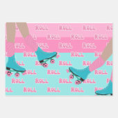 Feuille De Papier Cadeau Roller skate Retro Rainbow fête d'anniversaire (Devant 3)