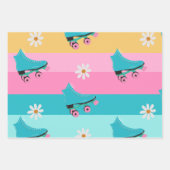 Feuille De Papier Cadeau Roller skate Retro Rainbow fête d'anniversaire (Devant)